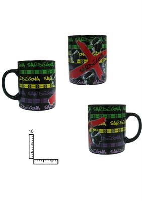MUG CERAMICA NERO CM13X10 10OZ PERSONALIZZABILE