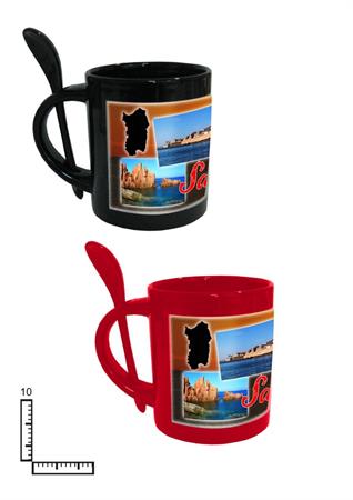 MUG SUBLIMAZIONE COL. C/CUCCHIAINO 11OZ S/2 PERSONALIZZABILE
