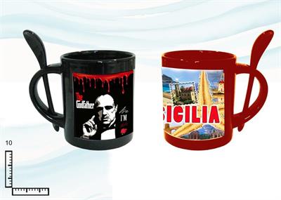 MUG SUBLIMAZIONE COL. C/CUCCHIAINO 11OZ S/2 SICILIA