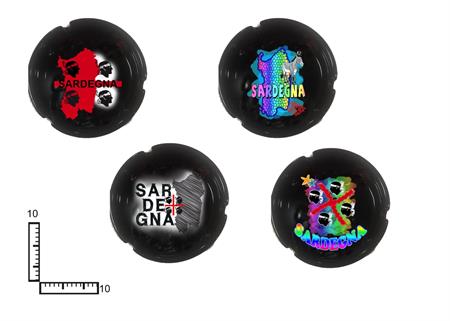 POSACENERE CERAMICA TONDO NERO CM10 PERSONALIZZABILE