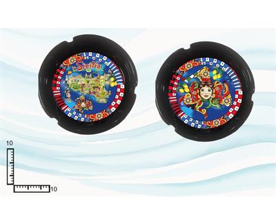 POSACENERE CERAMICA TONDO NERO CM10 SICILIA S/3