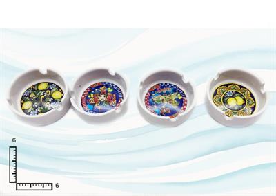 POSACENERE CERAMICA TONDO BIANCO CM6 SICILIA S/4