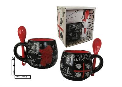 TAZZINA BOMBATA C/CUCCHIAINO H5.8CM S/2 PERSONALIZZABILE