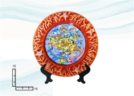 PIATTO CORALLO CERAMICA CM15 SICILIA