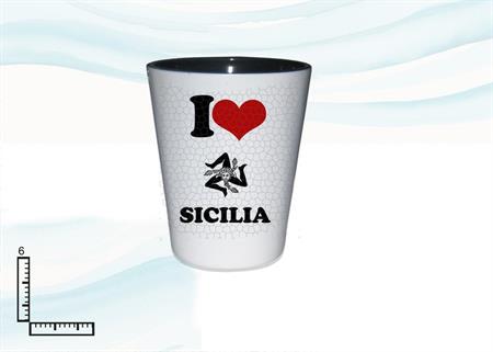 BICCHIERE VETRO SV. BIANCO/NERO CM6 SICILIA