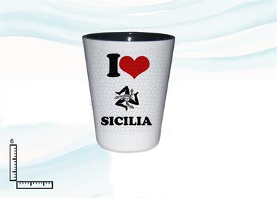 BICCHIERE VETRO SV. BIANCO/NERO CM6 SICILIA