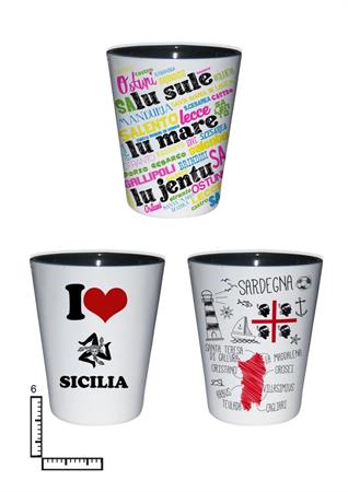 BICCHIERE VETRO SV. BIANCO/NERO CM6 PERSONALIZZABILE
