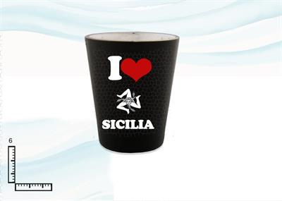 BICCHIERE VETRO SV. NERO/BIANCO CM6 SICILIA