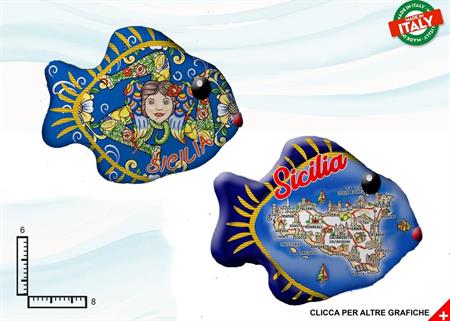 MAGNETE PESCE CERAMICA SICILIA ASSORTIMENTO