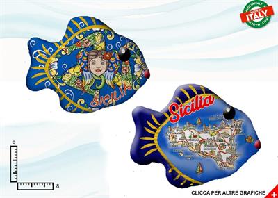 MAGNETE PESCE CERAMICA SICILIA ASSORTIMENTO