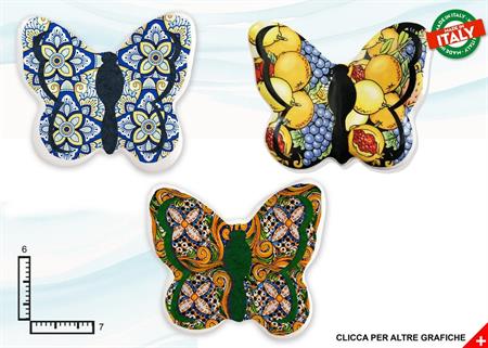 MAGNETE FARFALLA CERAMICA ROSONE ASSORTIMENTO