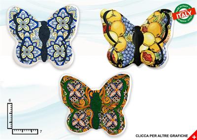 MAGNETE FARFALLA CERAMICA ROSONE ASSORTIMENTO