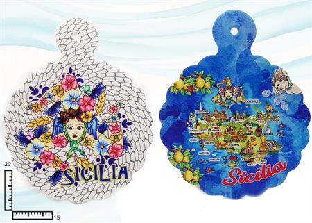 SOTTOPENTOLA SMERLATO CERAMICA SICILIA CM20X15 S/2