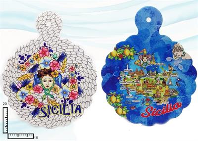 SOTTOPENTOLA SMERLATO CERAMICA SICILIA CM20X15 S/2