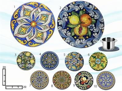 SOTTOPENTOLA TONDO CERAMICA ROSONE S/10