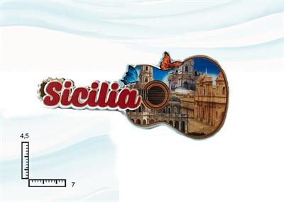 MAGNETE MDF C/ORO CHITARRA SICILIA