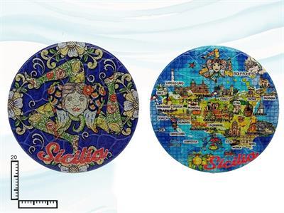 SOTTOPENTOLA TONDO CERAMICA SICILIA S/2
