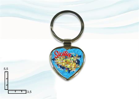 PORTACHIAVI METALLO CUORE SICILIA