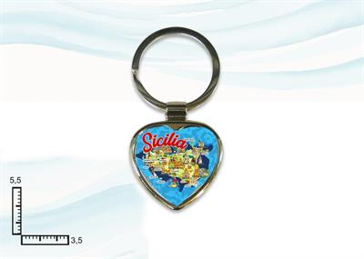 PORTACHIAVI METALLO CUORE SICILIA