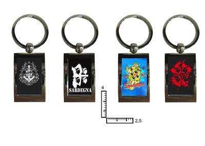 PORTACHIAVI METALLO RETT. PERSONALIZZABILE '87/025'