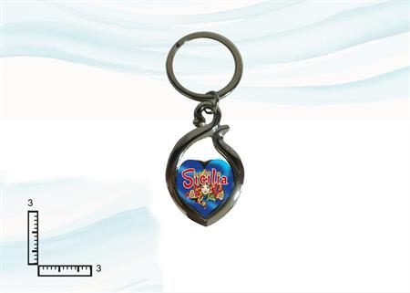 PORTACHIAVI METALLO CUORE SICILIA '87/027'