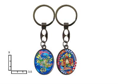 PORTACHIAVI OVALE DOPPIO STICKERS PERSONALIZZABILE '87/046'