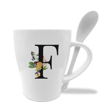 MUG C/CUCCHIAINO CM10X11.5 INIZIALI F