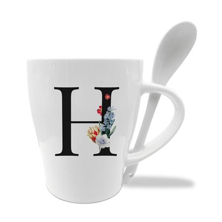 MUG C/CUCCHIAINO CM10X11.5 INIZIALI H