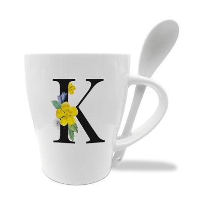 MUG C/CUCCHIAINO CM10X11.5 INIZIALI K
