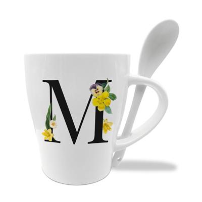 MUG C/CUCCHIAINO CM10X11.5 INIZIALI M