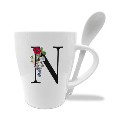 MUG C/CUCCHIAINO CM10X11.5 INIZIALI N