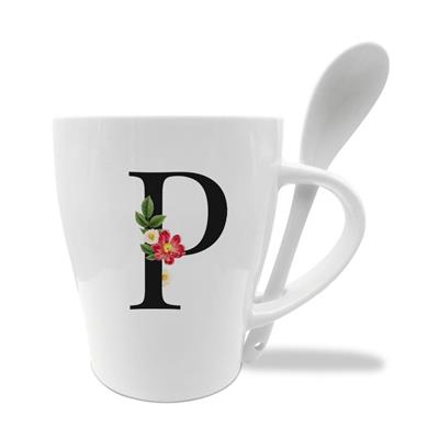 MUG C/CUCCHIAINO CM10X11.5 INIZIALI P