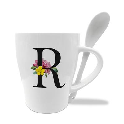 MUG C/CUCCHIAINO CM10X11.5 INIZIALI R