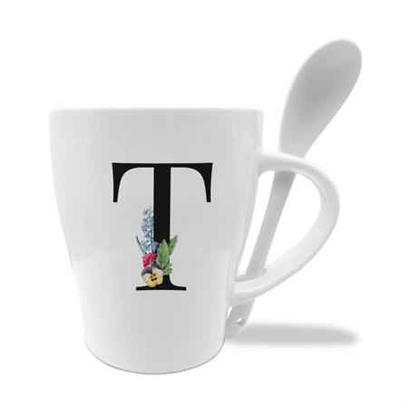 MUG C/CUCCHIAINO CM10X11.5 INIZIALI T