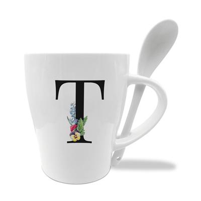 MUG C/CUCCHIAINO CM10X11.5 INIZIALI T