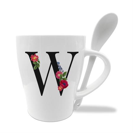 MUG C/CUCCHIAINO CM10X11.5 INIZIALI W