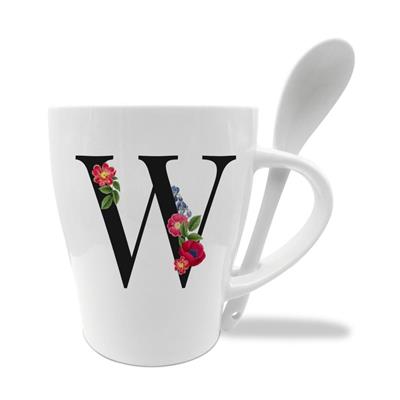 MUG C/CUCCHIAINO CM10X11.5 INIZIALI W