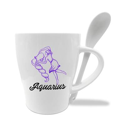 MUG C/CUCCHIAINO CM10X11.5 ZODIACO ACQUARIO