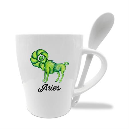 MUG C/CUCCHIAINO CM10X11.5 ZODIACO ARIETE