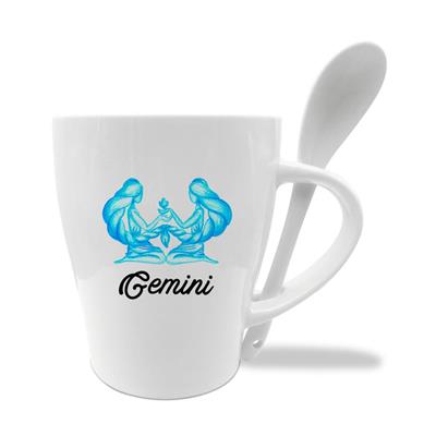 MUG C/CUCCHIAINO CM10X11.5 ZODIACO GEMELLI