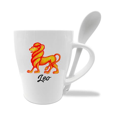 MUG C/CUCCHIAINO CM10X11.5 ZODIACO LEONE