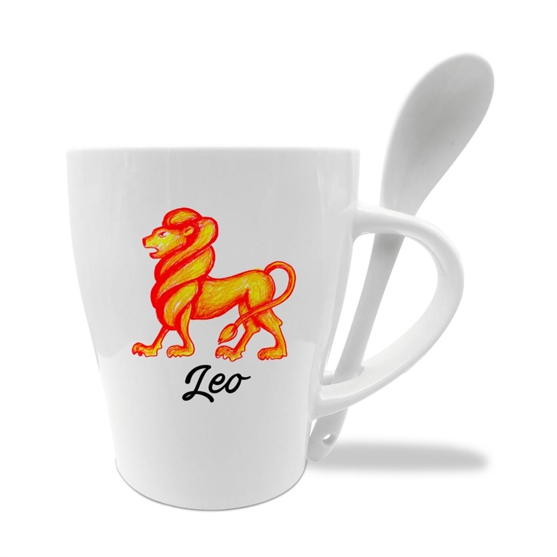 MUG C/CUCCHIAINO CM10X11.5 ZODIACO LEONE