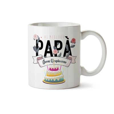 MUG CIL SUBLIMAZIONE BIANCO BUON COMPLEANNO PAPA'