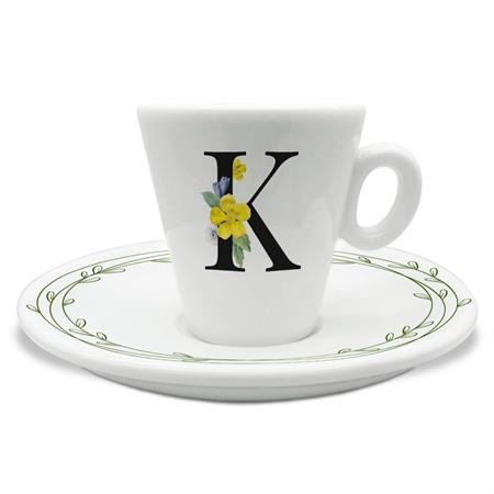 TAZZINA C/PIATTINO CAFFE' INIZIALI K