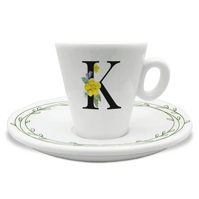 TAZZINA C/PIATTINO CAFFE' INIZIALI K