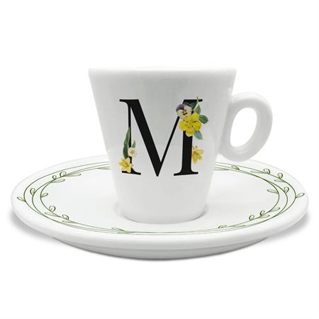 TAZZINA C/PIATTINO CAFFE' INIZIALI M