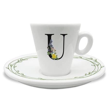 TAZZINA C/PIATTINO CAFFE' INIZIALI U