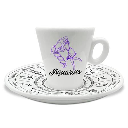 TAZZINA C/PIATTINO CAFFE' ZODIACO ACQUARIO