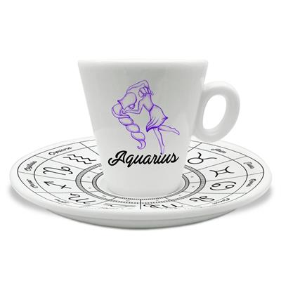 TAZZINA C/PIATTINO CAFFE' ZODIACO ACQUARIO