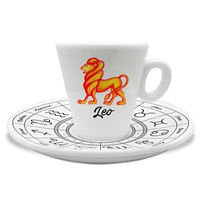 TAZZINA C/PIATTINO CAFFE' ZODIACO LEONE